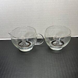 Vintage West Virginia Glass 25th Anniversary Cream and Sugar - Set Of 2